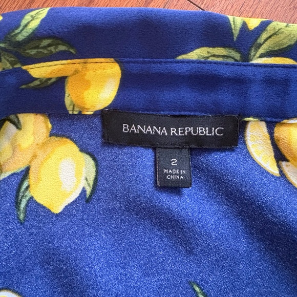 Banana Republic Navy Lemon Print Shorts Romper with Pockets - Picture 6 of 6